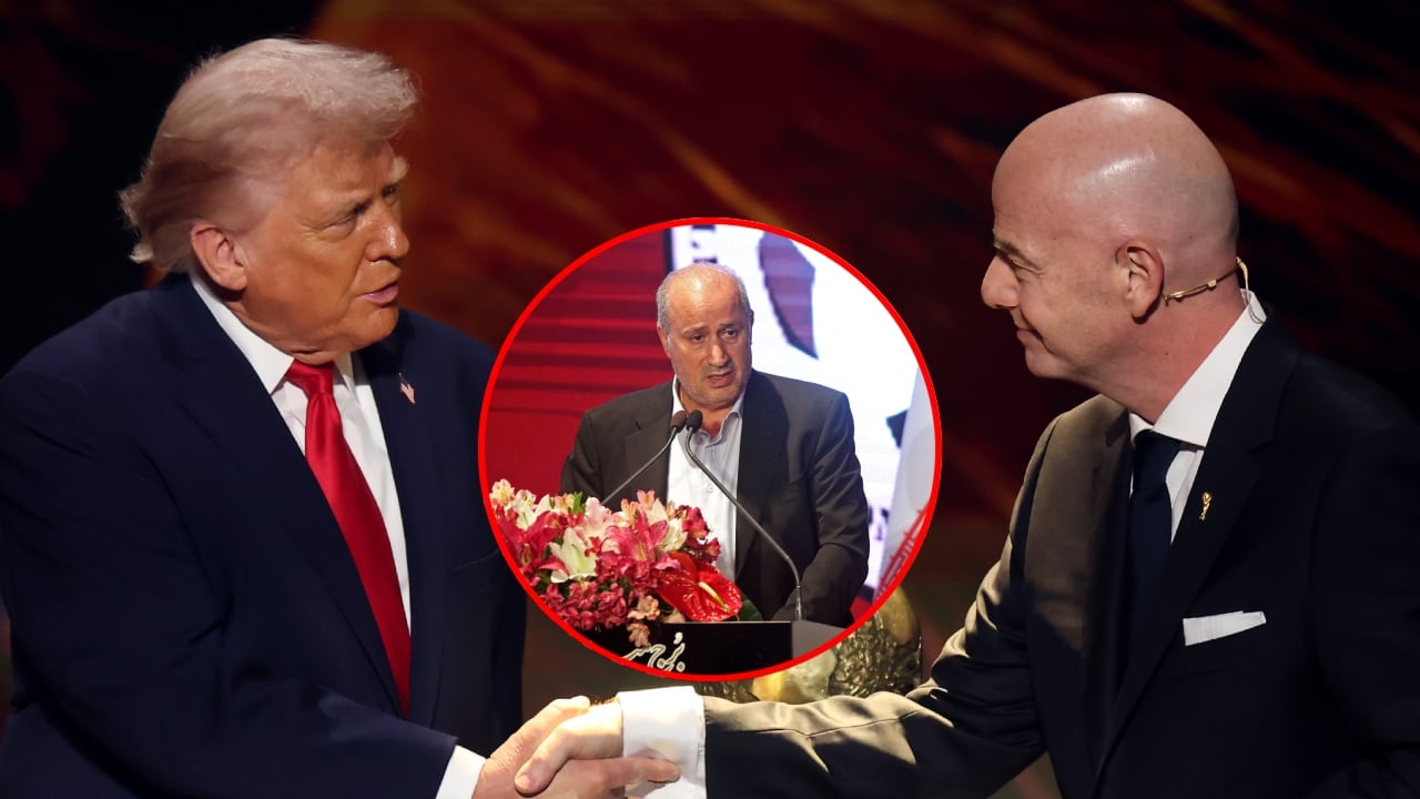 Donald Trump, Gianni Infantino y Medhi Taj.