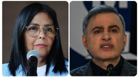 Delcy Rodríguez y Tarek William Saab.