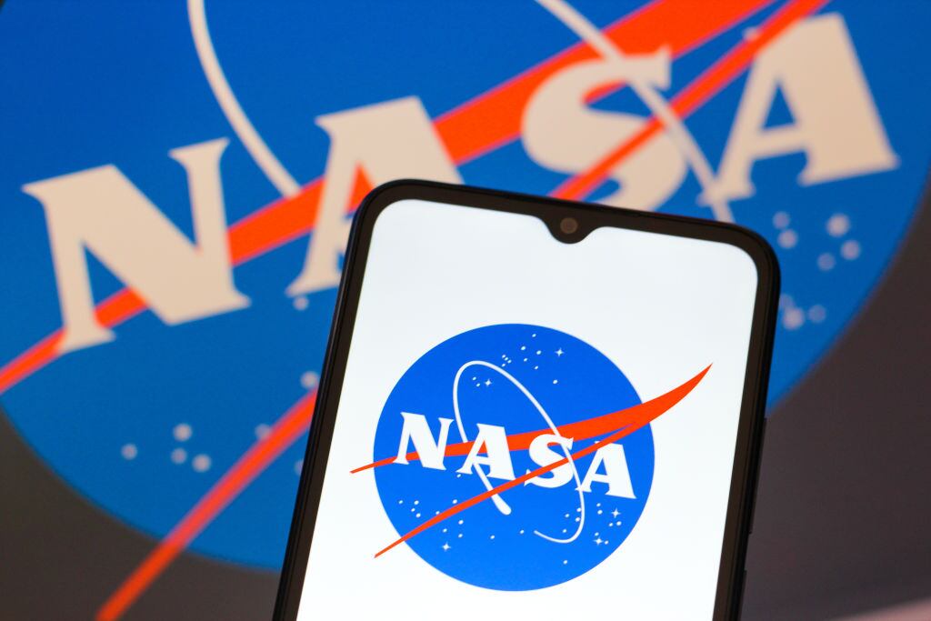 CANADA - 2025/01/22: In this photo illustration, the National Aeronautics and Space Administration (Nasa) logo is seen displayed on a smartphone screen. (Photo Illustration by Thomas Fuller/SOPA Images/LightRocket via Getty Images)