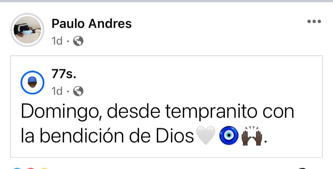 Andrés Carabalí fue asesinado horas después de compartir esta publicación.
