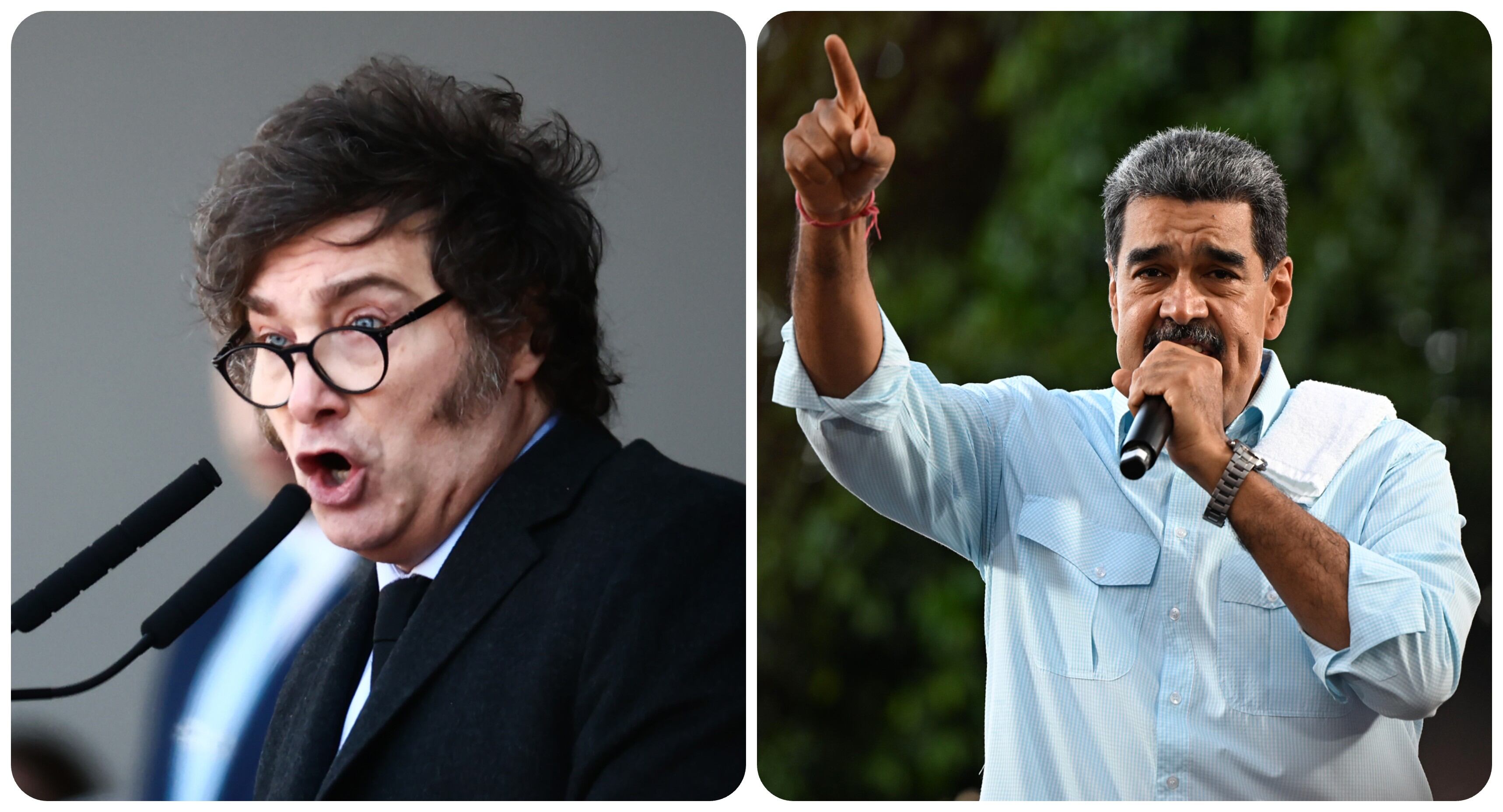 Javier Milei y Nicolás Maduro