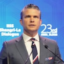 El secretario de defensa estadounidense, Pete Hegseth, en un foro en Singapur.