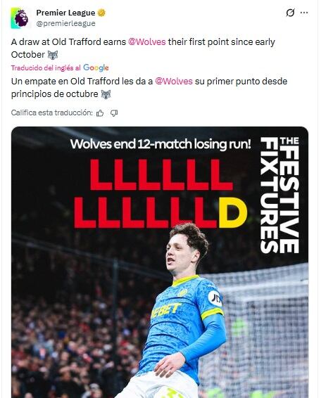 Pantallazo X: @premierleague