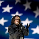 Democratic vice presidential candidate Sen. Kamala Harris, D-Calif., arrives to speak during a drive-in rally, Monday, Nov. 2, 2020, in Philadelphia. (AP Photo/Michael Perez)