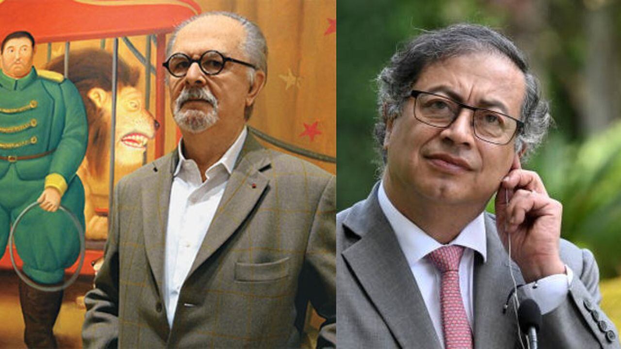 Presidente de Colombia Gustavo Petro da un reconocimiento a Fernando Botero, pintor colombniano.