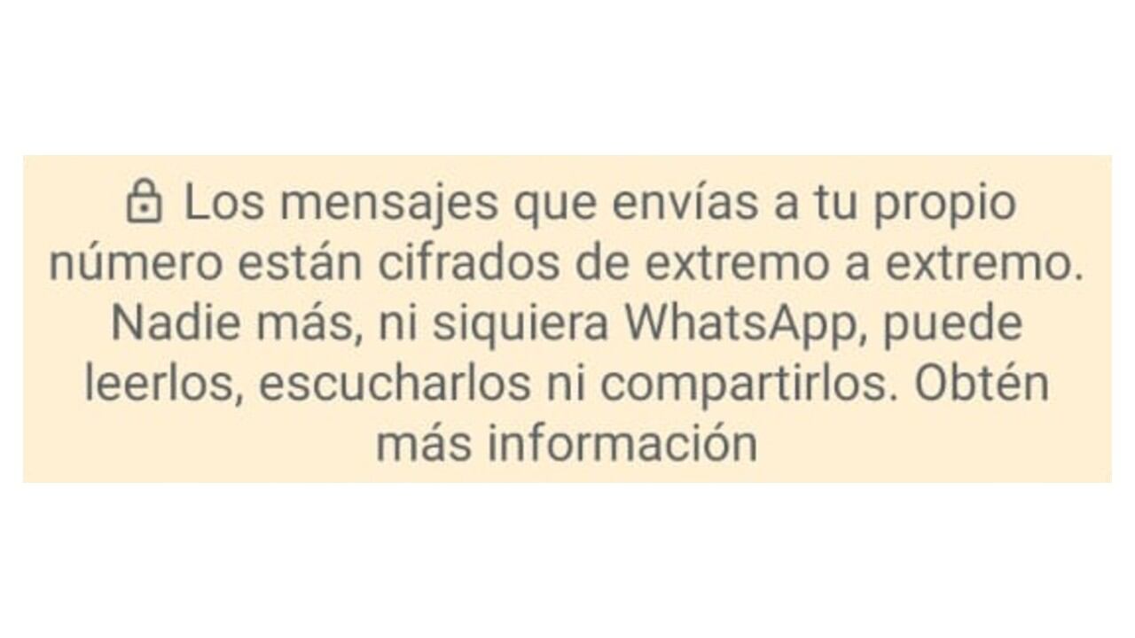 Botón de “cifrados de extremo a extremo” en WhatsApp.
