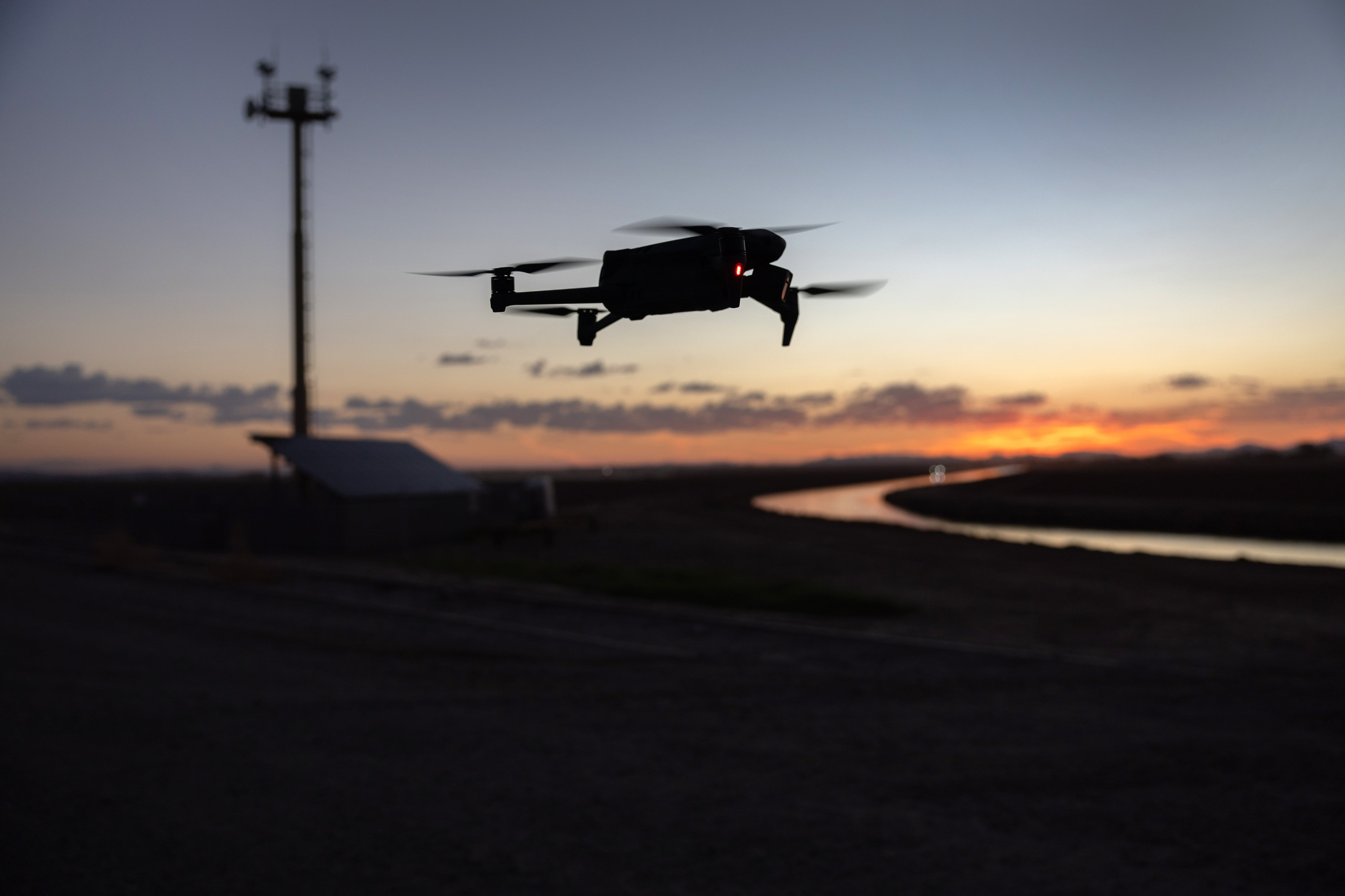 Drone en la frontera de Estados Unidos con México.