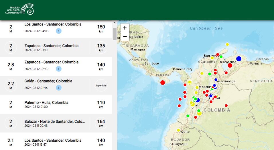 El SGC registra en tiempo real la actividad sísmica en Colombia.
