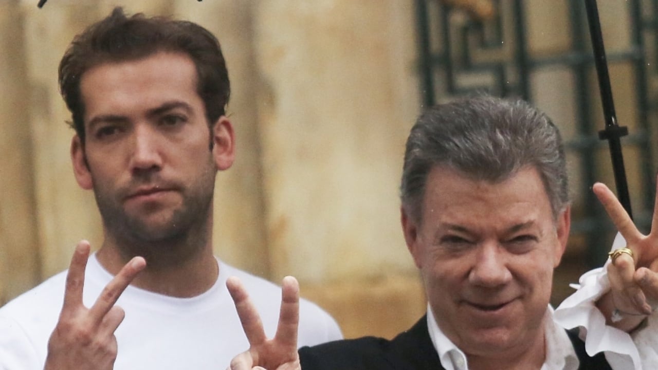 De izquierda a derecha: Martín Santos y Juan Manuel Santos.