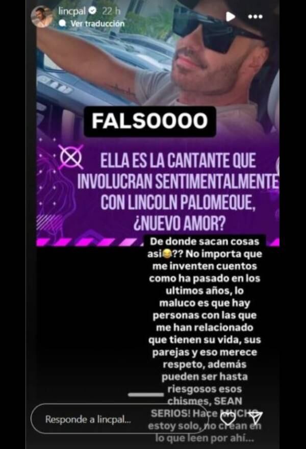 Lincoln Palomeque habló sobre su vida privada.