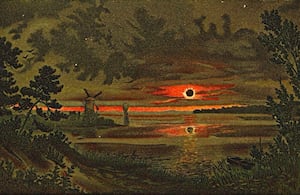 Eclipse total de Sol (suele datarse en 1897) del artista y astrónomo alemán Wilhelm Kranz.