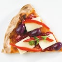 Fiorentina: salsa de tomate, queso fontina, queso mozzarella, salami tuscany, aceitunas negras, pimentón y orégano.