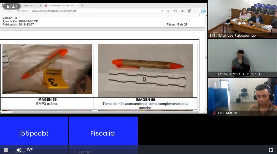 Fiscalía General reveló pruebas contra Jhonier Leal.