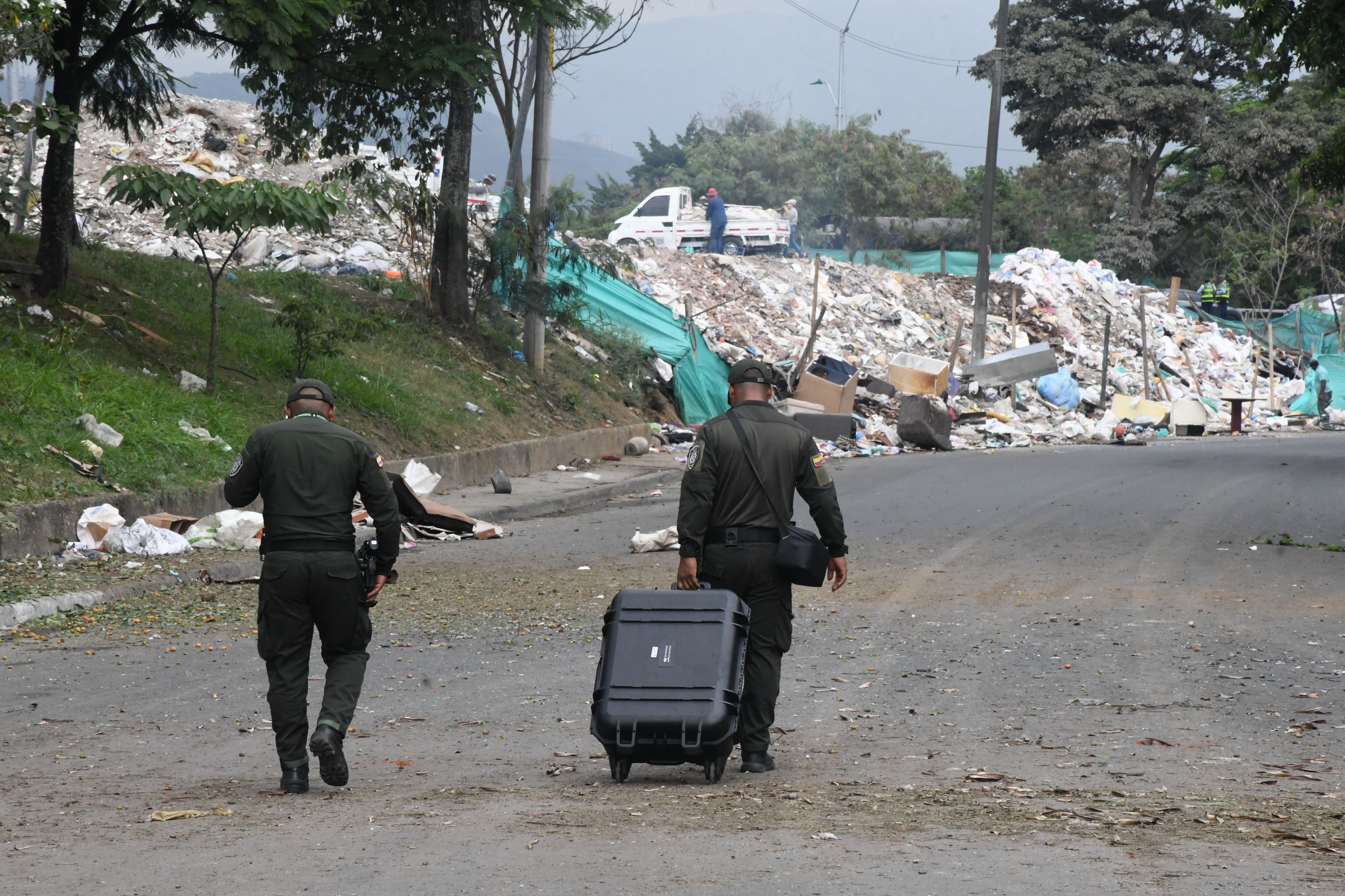 Cali: Atentado terrorista en Mariano Ramos deja dos policías muertos. Foto José L Guzmán. El País