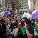 Marchas durante el dia internacional de la mujer en el centro de bogota
8/marzo/2021
