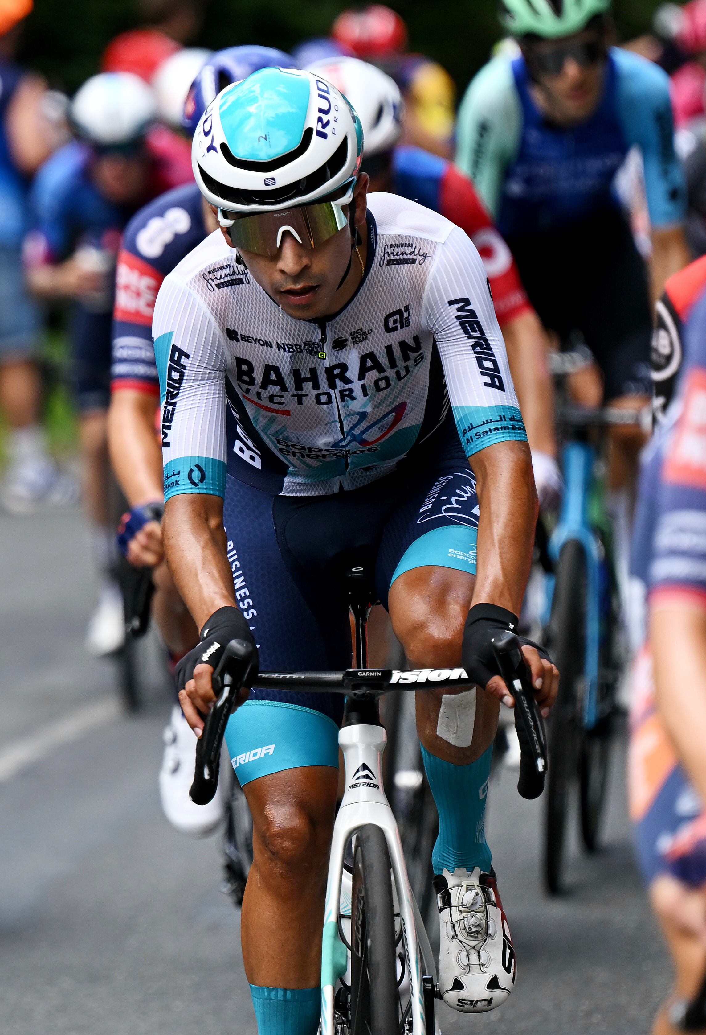 CARCASSONNE, FRANCE - JULY 20: Santiago Buitrago of Colombia and Team Bahrain - Victorious competes during the 112th Tour de France 2025, Stage 15 a 169.3km stage from Muret to Carcassonne / #UCIWT / on July 20, 2025 in Carcassonne, France. (Photo by Tim de Waele/Getty Images)