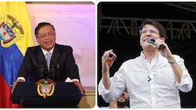 Gustavo Petro y Miguel Uribe