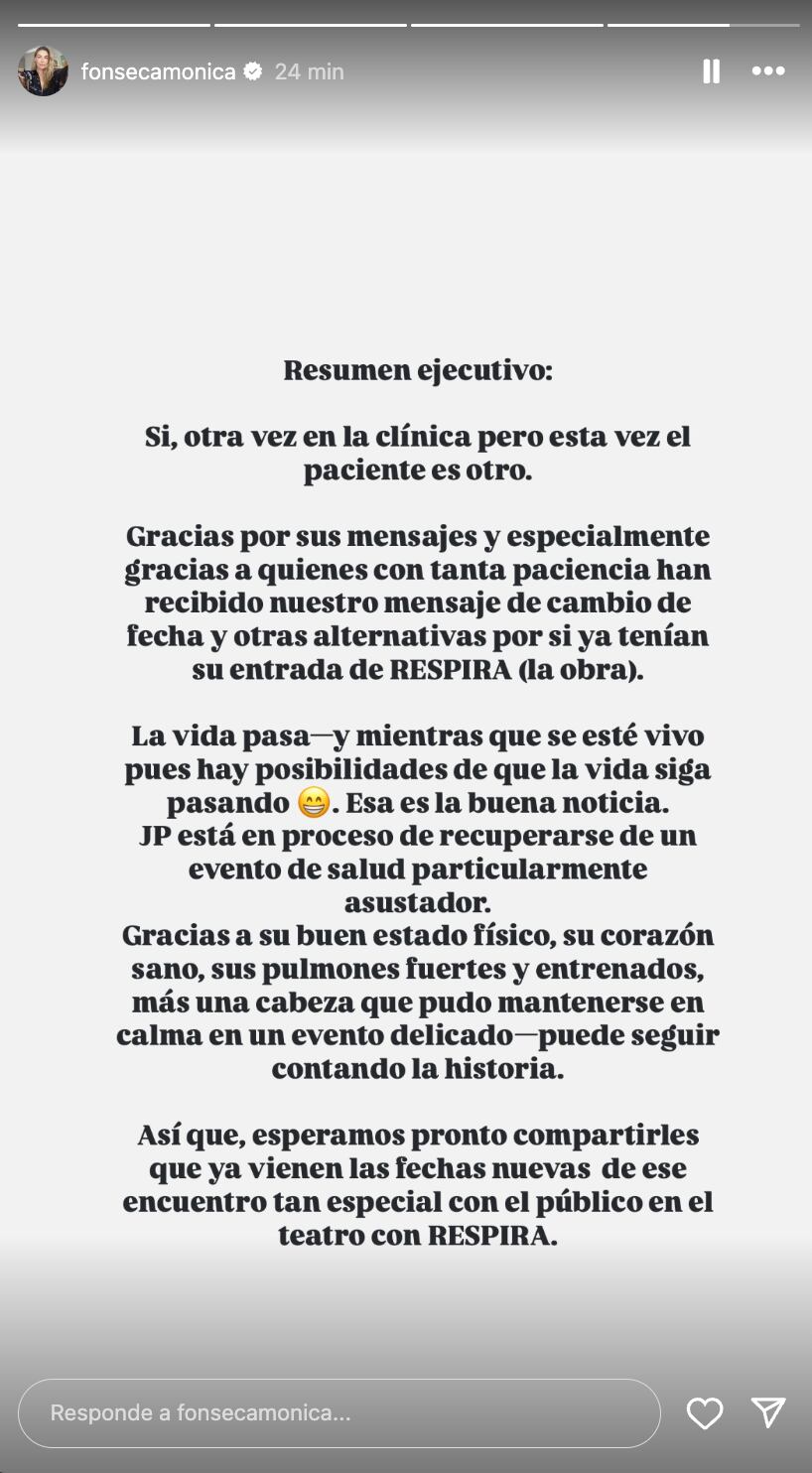 Mónica Fonseca habla del estado de salud de Juan Pablo Raba.