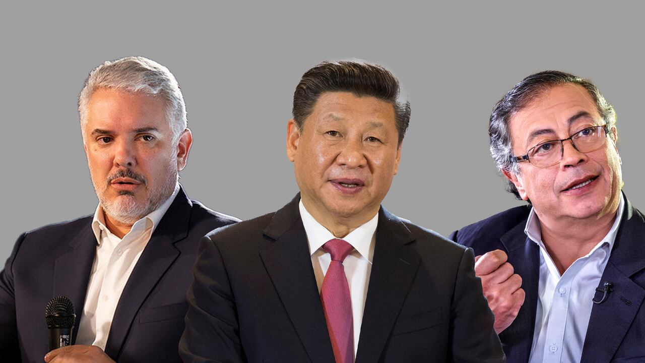 Iván Duque, Xi Jinping y Gustavo Petro.