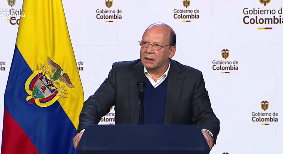 Germán Ávila, ministro de Hacienda, en rueda de prensa sobre el empalme que iniciará con José Manuel Restrepo el jueves 2 de junio a las 10 de la mañana.