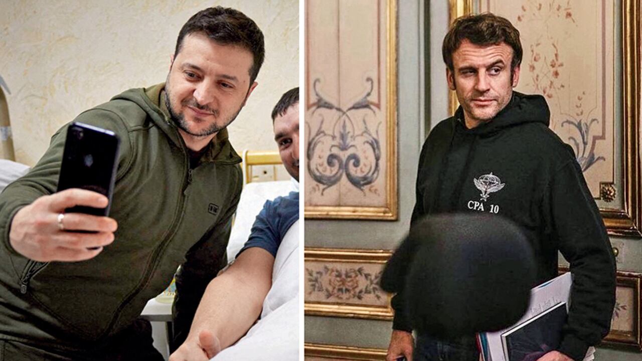 Volodímir Zelenski, presidente de Ucrania y Emmanuel Macron, presidente de Francia.