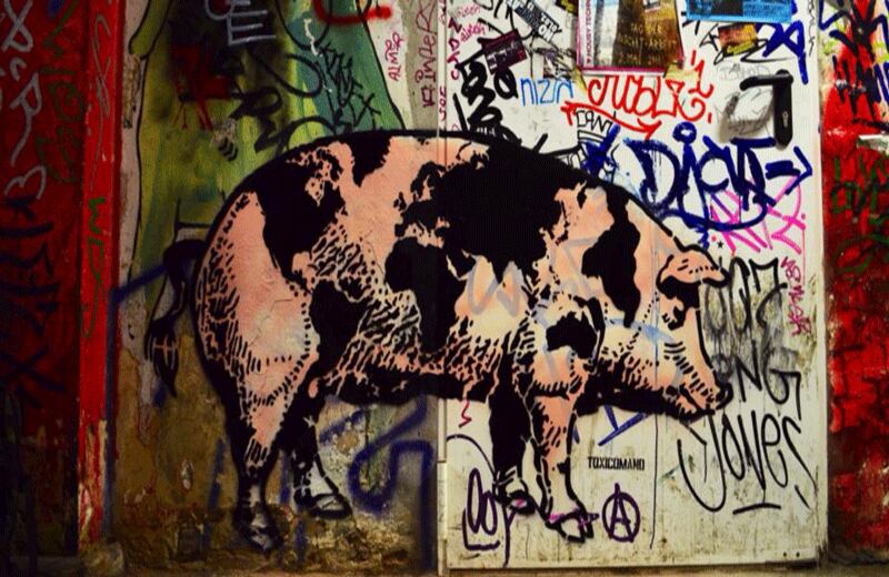 El mundo esta a punto de reventar. Berlin, Alemania, 2014. Fotografía: Toxicómano