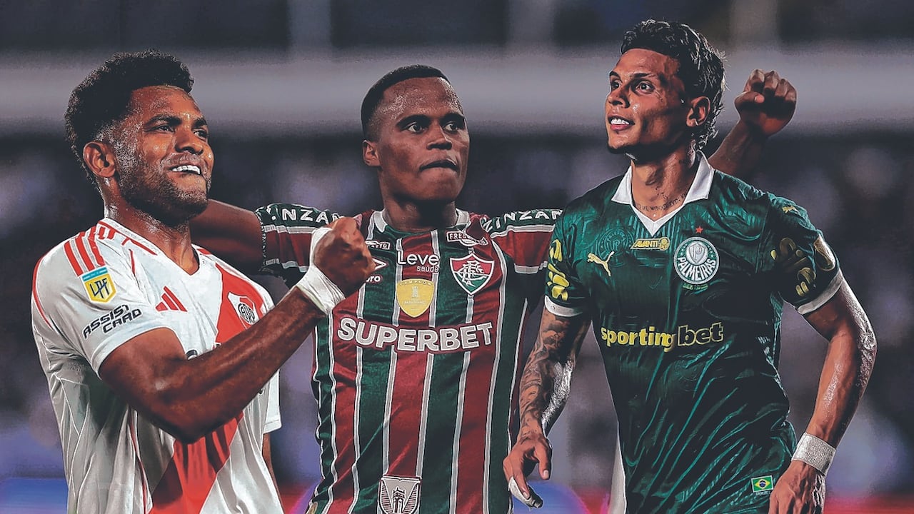 Miguel Ángel Borja (izq.), Jhon Arias (centro) y Richard Ríos serán las principales figuras de Colombia en el Mundial de Clubes.