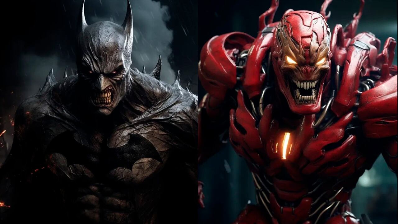 La IA de Midjourney creó una imagen con la versión oscura de Batman y Iron Man