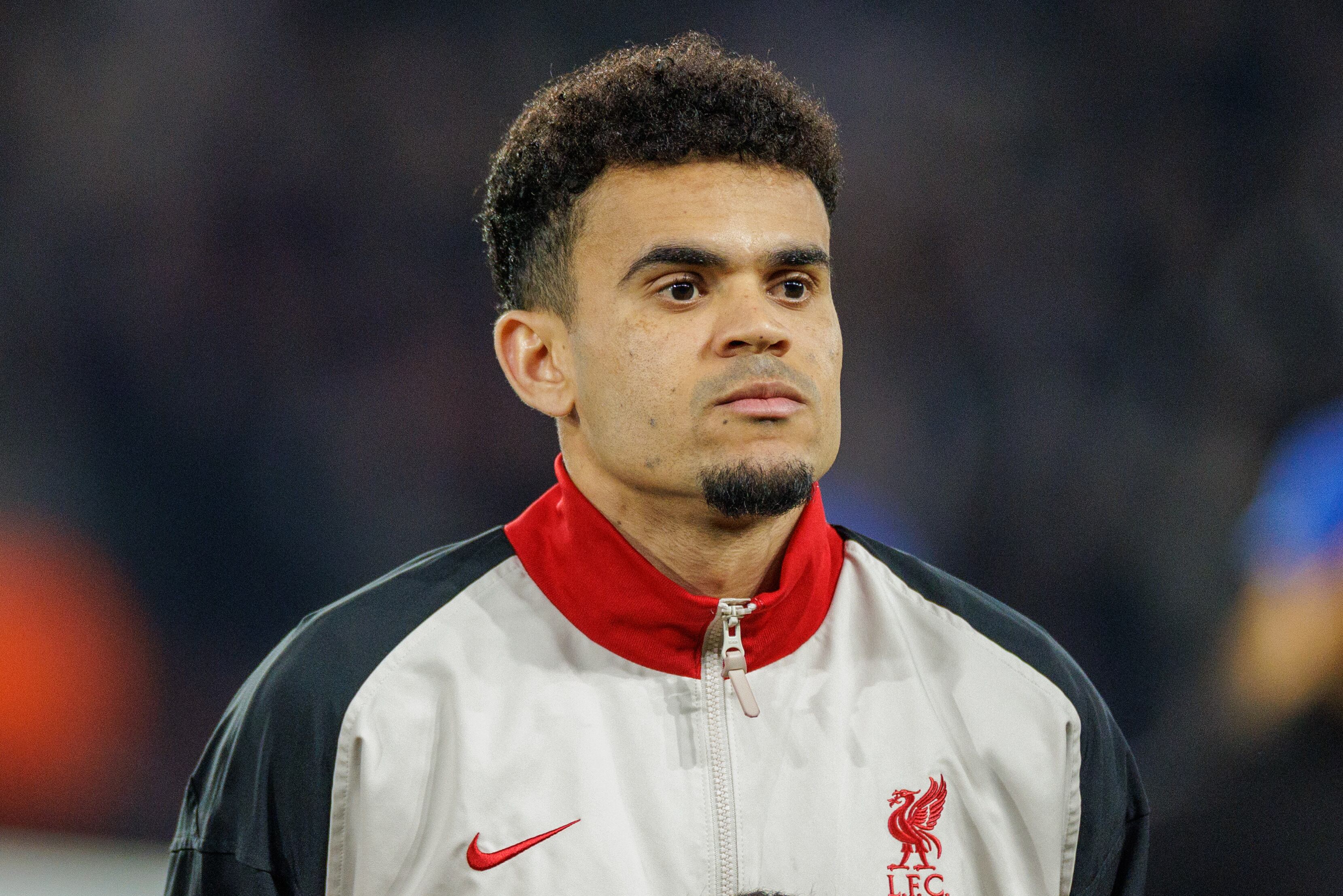 Paris, France - March 5: Luis Diaz of Liverpool FC looks on during the UEFA Champions League 2024/25 Round of 16 First Leg match between Paris Saint-Germain and Liverpool FC at Parc des Princes on March 05, 2025 in Paris, France. (Photo by Tnani Badreddine/DeFodi Images via Getty Images)