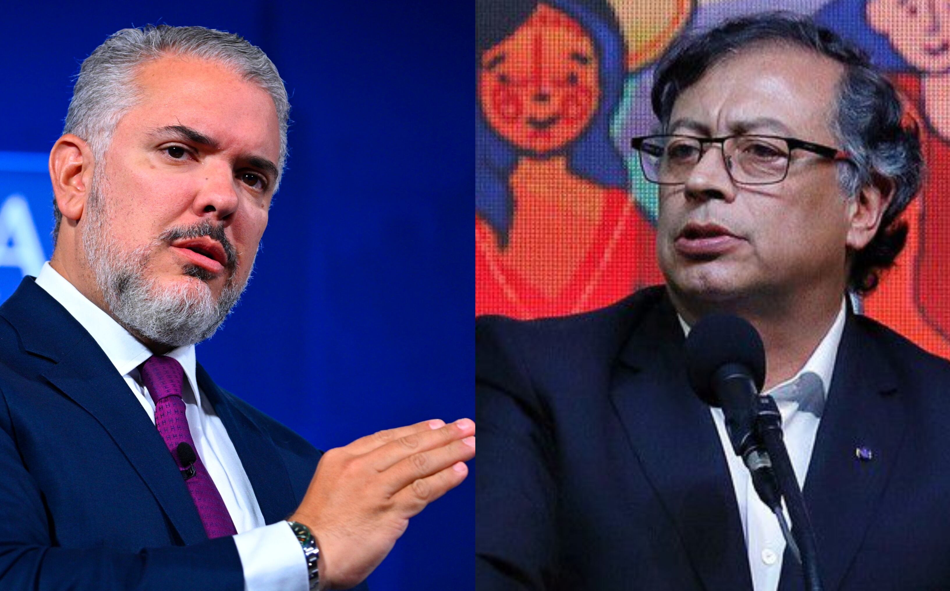 El expresidente Iván Duque y el presidente Gustavo Petro.