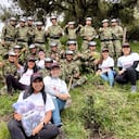 En el municipio de La Calera se llevó a cabo una jornada de reforestación en la que se sembraron 550 árboles nativos.