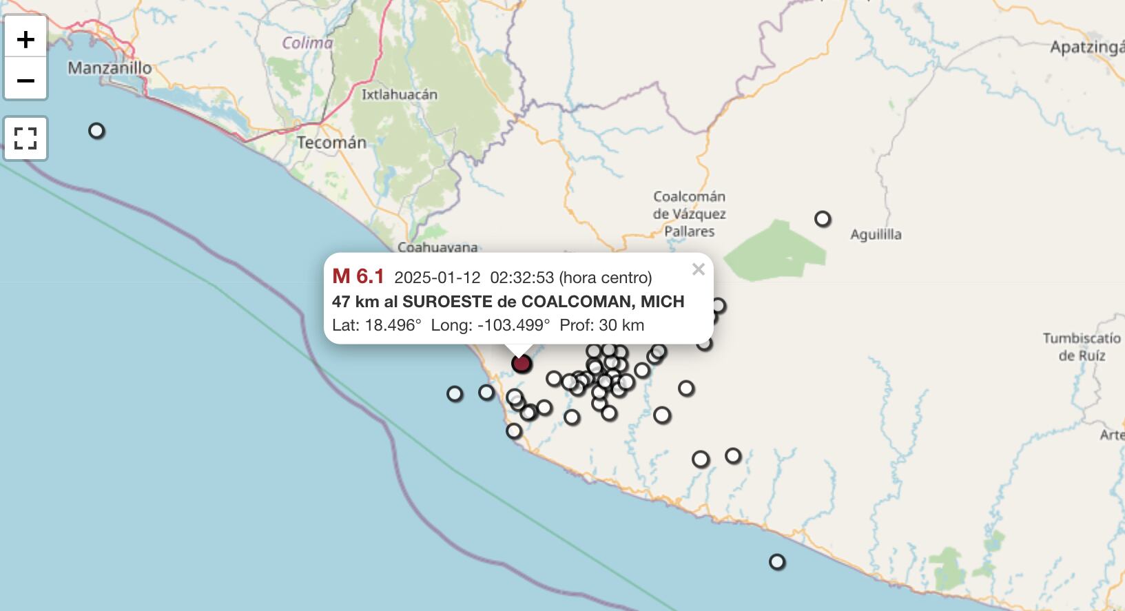Algunos sismos se reportaron en México hoy 12 de enero