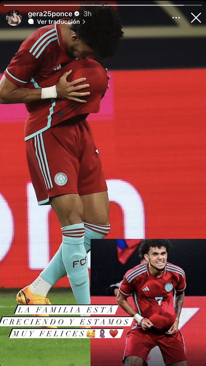 La esposa de Luis Díaz, Geraldine Ponce, confirmó que tendrá un segundo hijo con el guajiro.