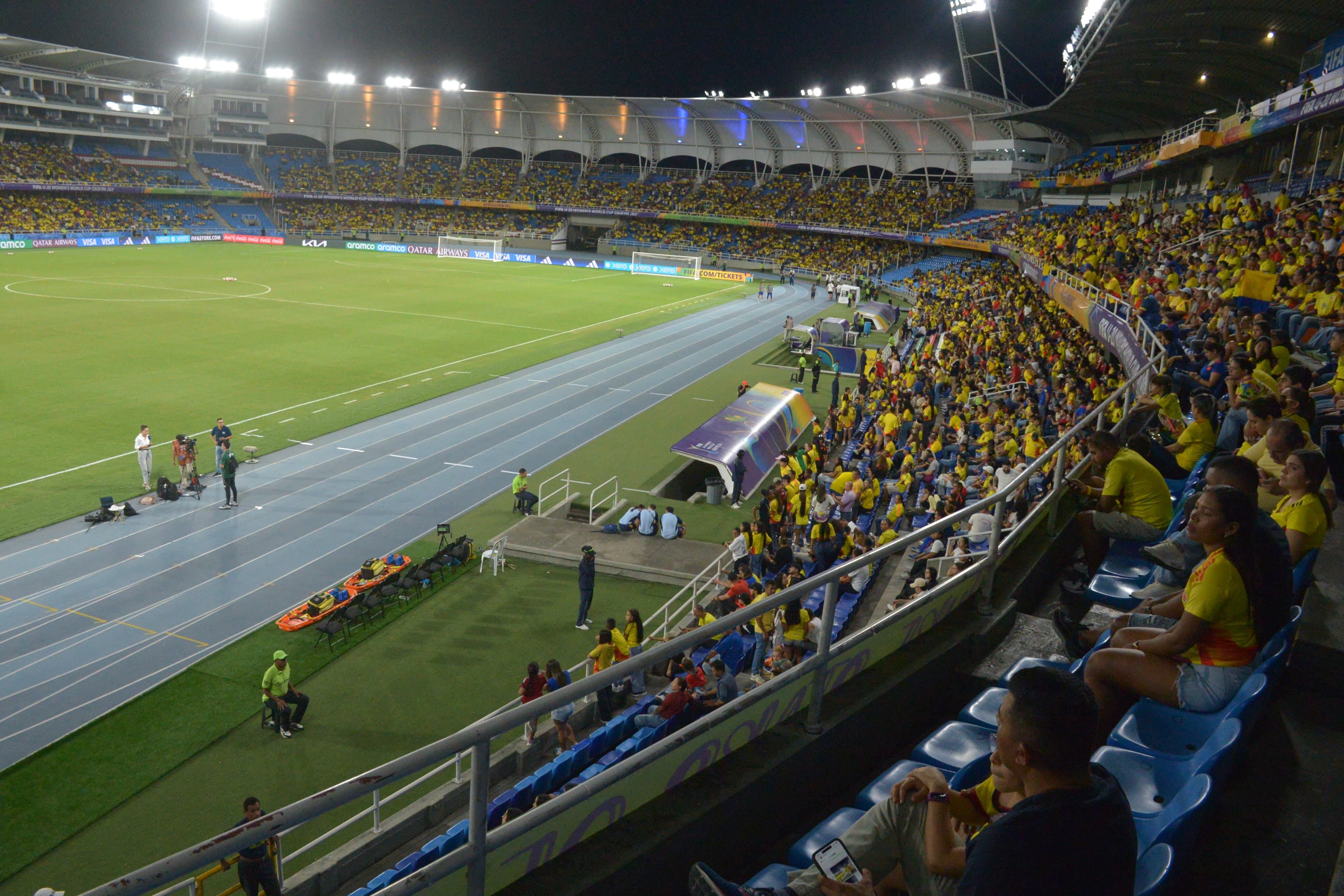 Estadio Pascual Guerrero acogiendo el partido entre Colombia y Corea del Sur.