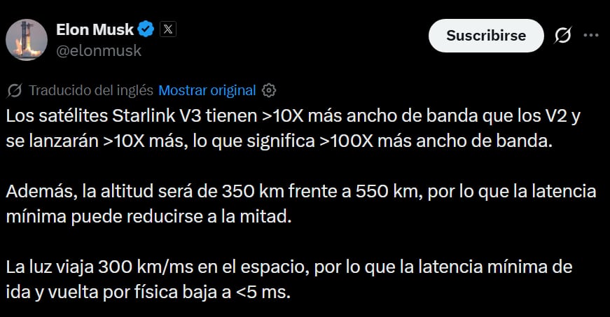 Según Musk, el sistema podría alcanzar tiempos de respuesta inferiores a 5 milisegundos.