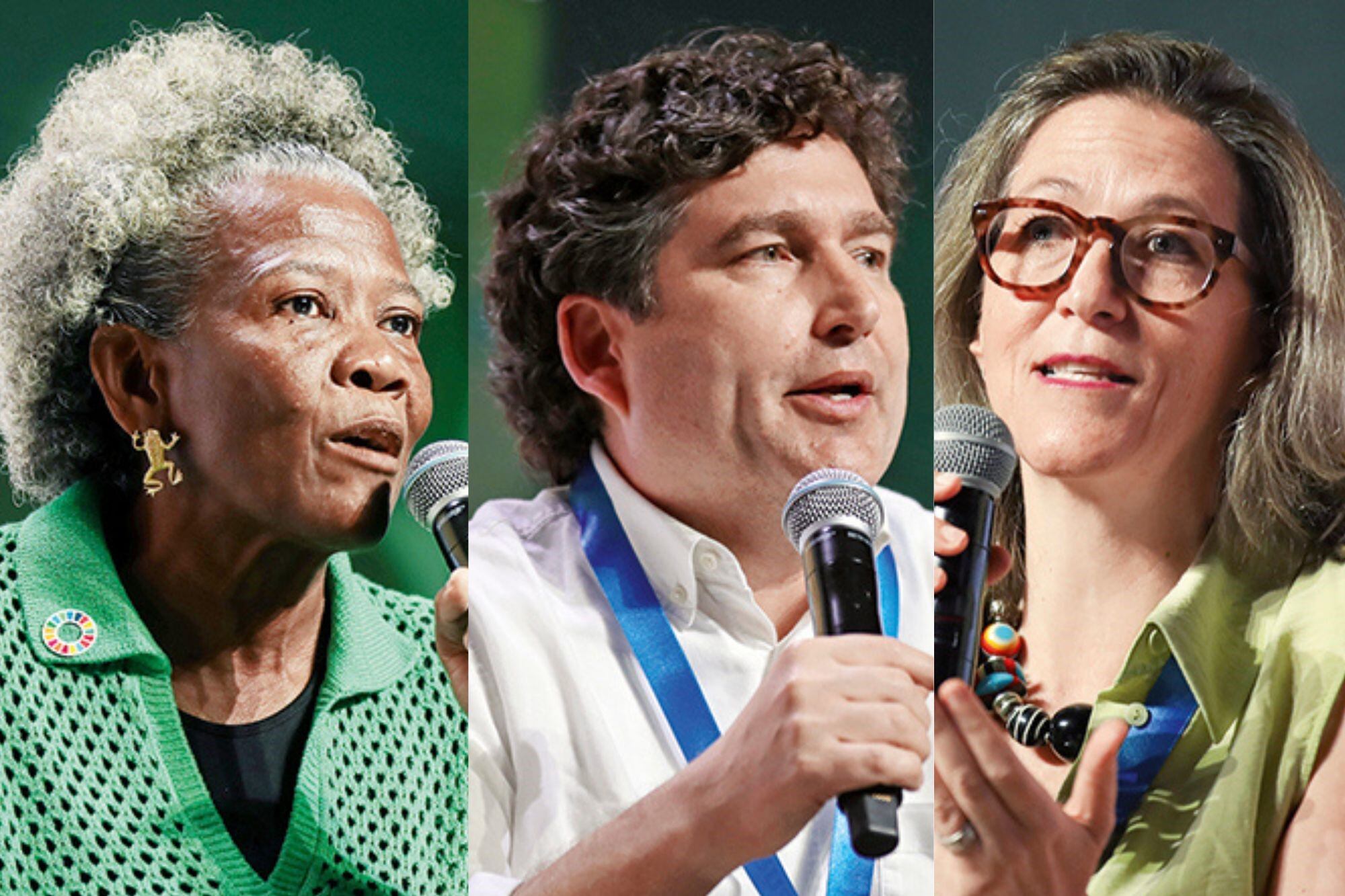 Josefina Klinger, cofundadora del Foro Interafroamericano para el Cambio Climático (IAFCC); Hernando García, director general del Instituto de Investigación de Recursos Biológicos Alexander von Humboldt y Vanessa Pérez-Cirera, directora del Centro Global de Economía para el World Resources Institute.