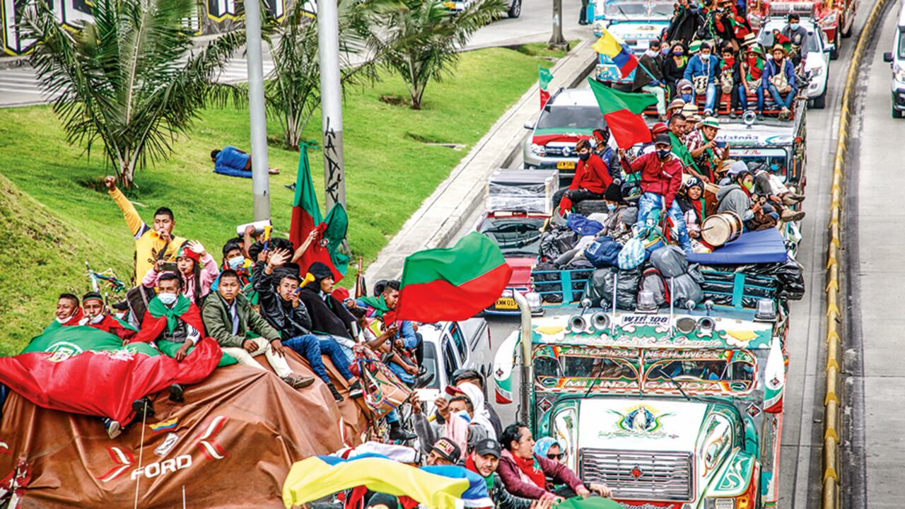 La minga salió el jueves del Cauca y viajó por tierra hasta Bogotá. Participó activamente en la posesión de Petro y se espera un gran protagonismo en el Gobierno.