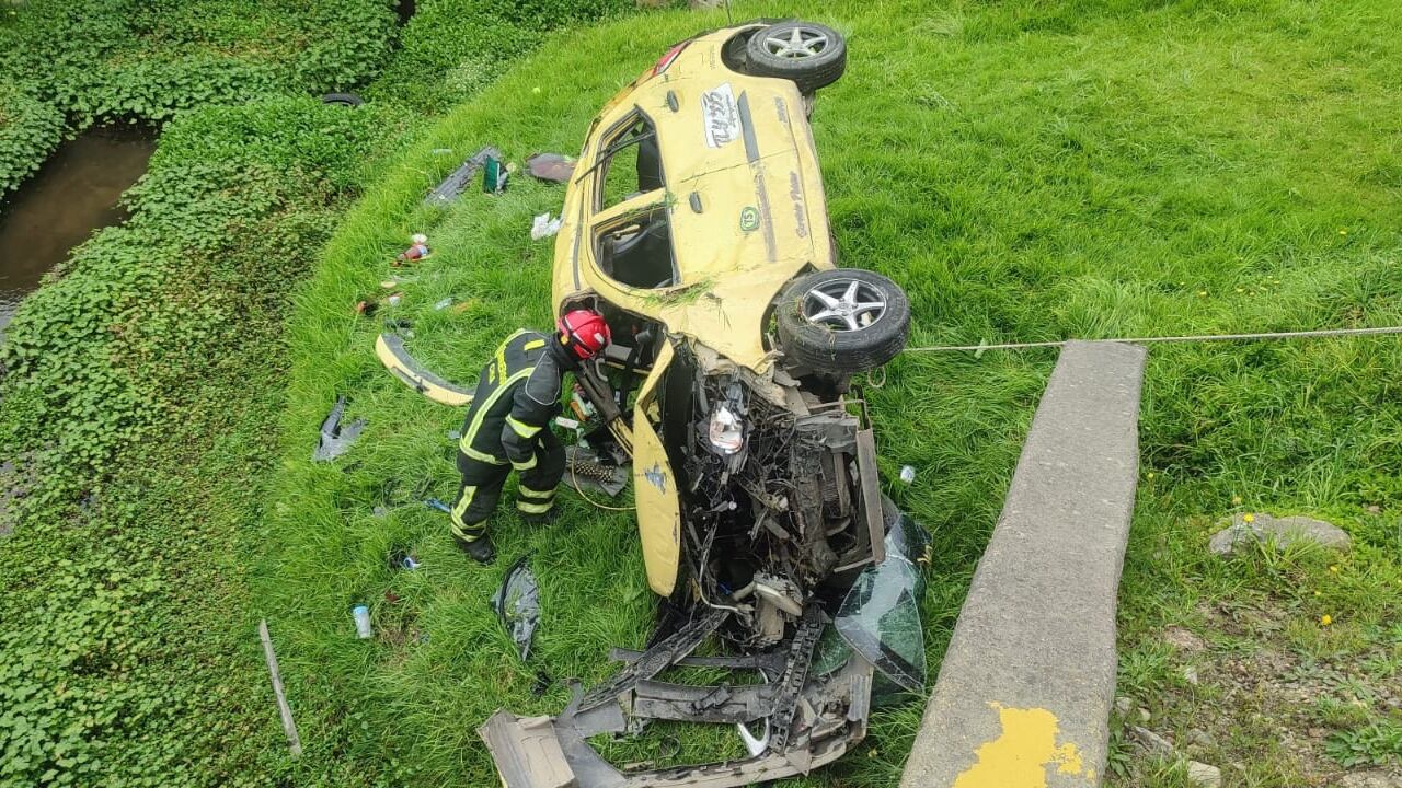 En el vehículo iban tres personas.