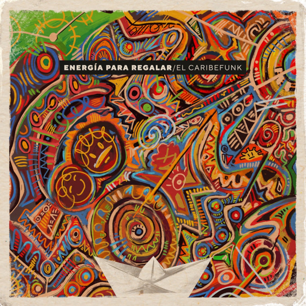 Carátula del nuevo álbum de El Caribefunk "Energía para regalar" inspirada en el arte Jean-Michel Basquiat.