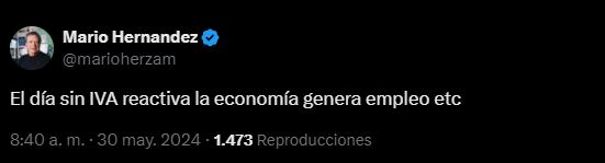 Mario Hernández defendió el día sin IVA en Colombia.