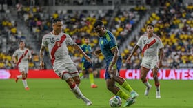 Partido amistoso entre las selecciones de Colombia y Perú en Miami.