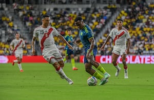 Partido amistoso entre las selecciones de Colombia y Perú en Miami.