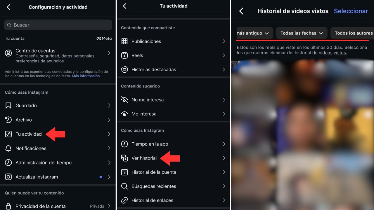 La plataforma activó un apartado donde aparecen todos los reels vistos.