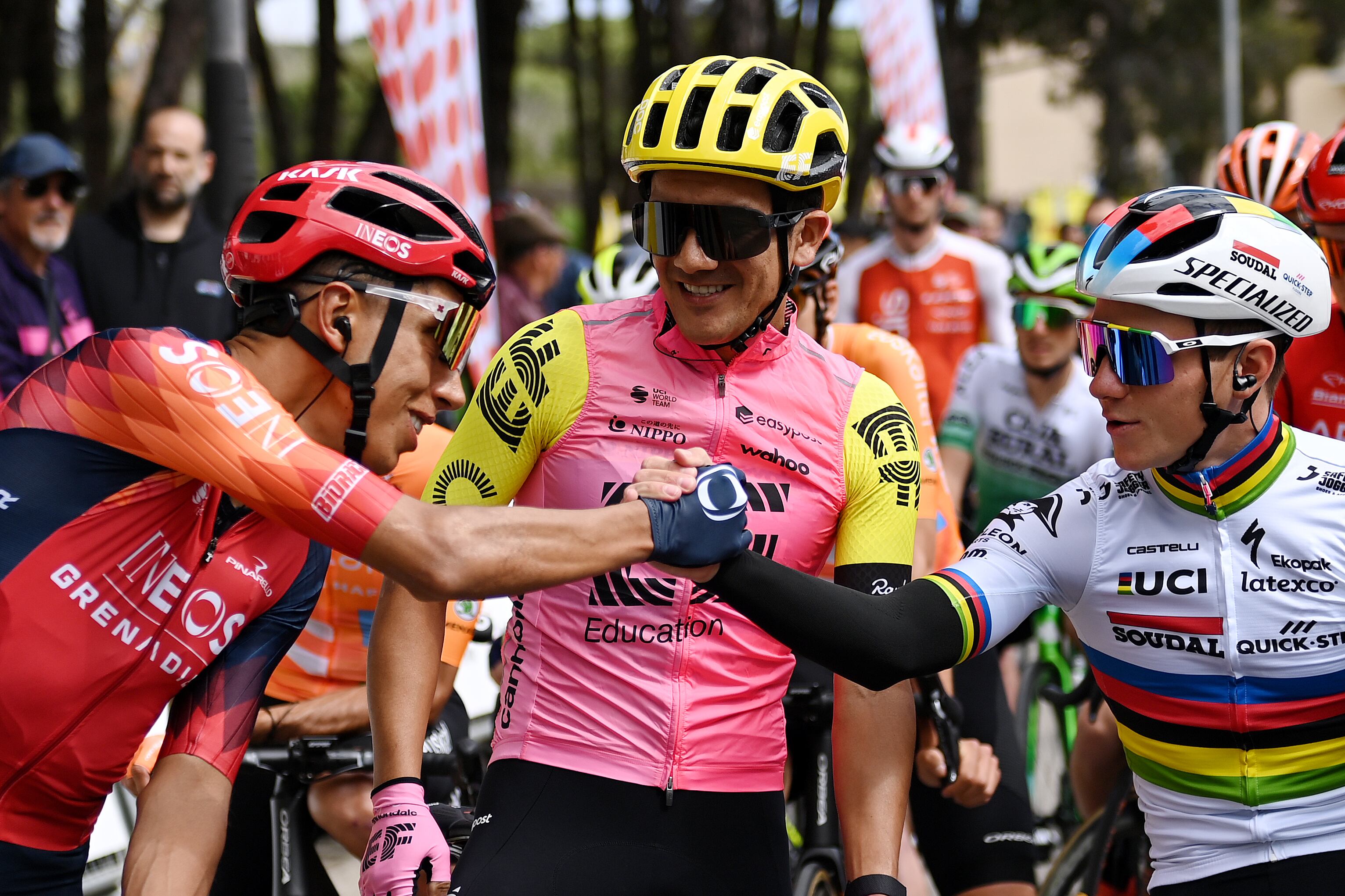 Egan Bernal, del Ineos, y Remco Evenepoel, del Soudal Quick Step.