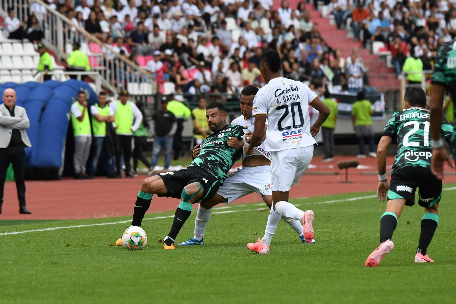 Imagen del partido de Liga colombiana entre Once Caldas y Atlético Nacional por la fecha 3.