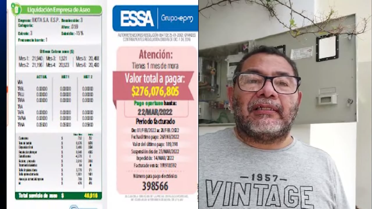 Ademar Miranda, afectado por cobro excesivo de luz espera respuesta a su derecho de petición- Foto: Pantallazo Enlace Noticias Barrancabermeja