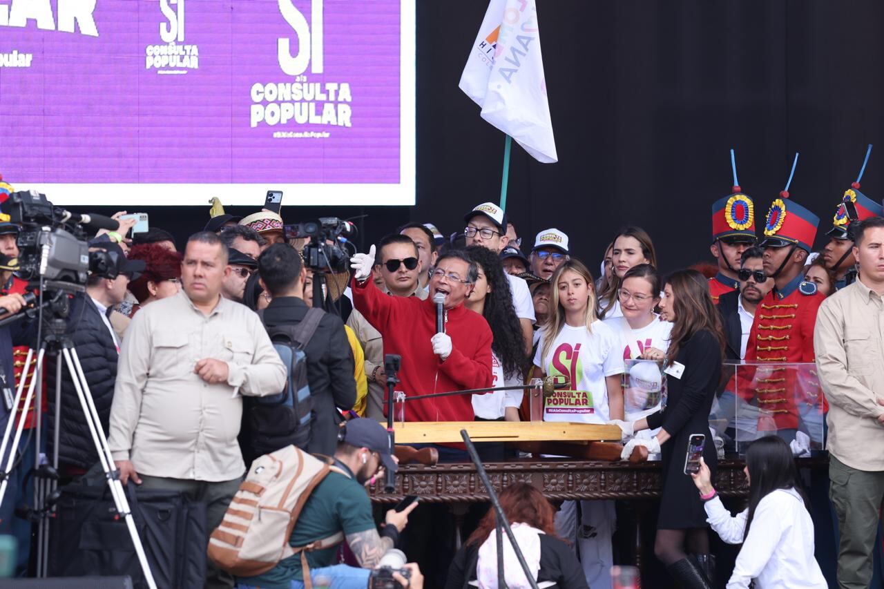 Presidente Gustavo Petro, en la Plaza de Bolívar