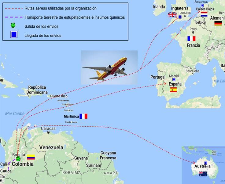 Según la Dijin, la red de narcotráfico de los hermanos Zuleta, enviaba la cocaína desde Colombia a Europa.