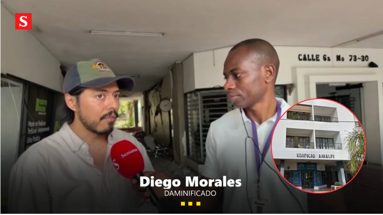 Un damnificado explicó los daños que encontró en columnas, muros y escaleras del edificio.