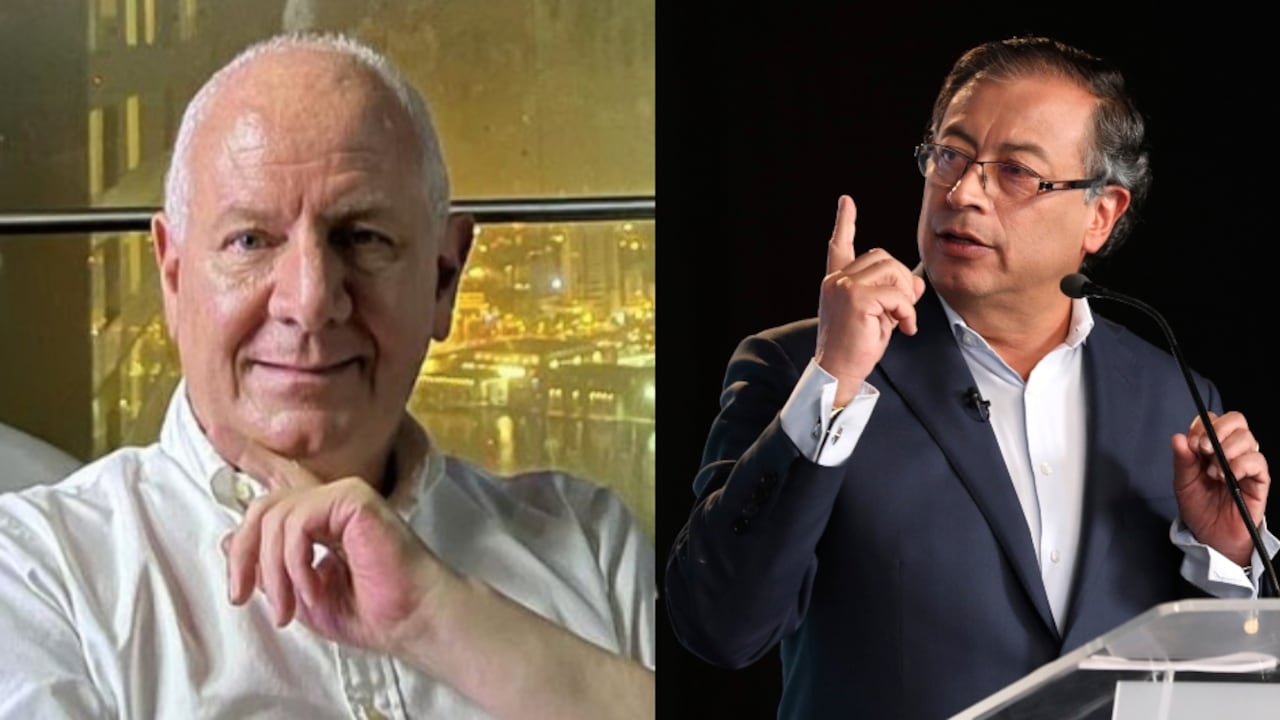 El periodista Felipe Zuleta y el candidato Gustavo Petro